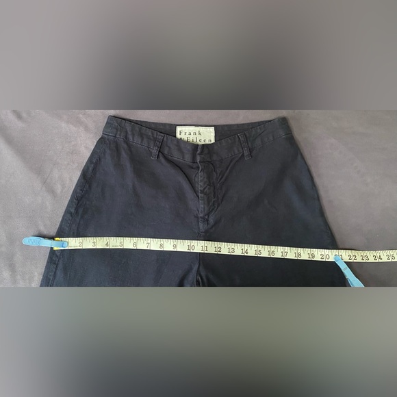 Frank & Eileen Kinsale Performance Cotton Linen Crop Pants Size: 8 Navy - Picture 14 of 16